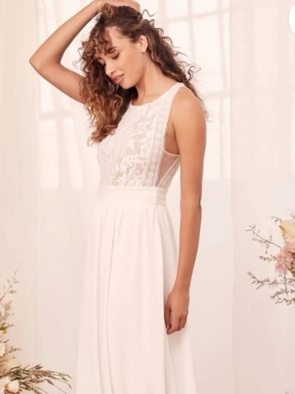 LULUS - Forever and Always White Lace Maxi Dress